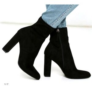 Steve Madden Macayla‎ Black Platform Ankle Sock Boots Booties Women's 10M NEW